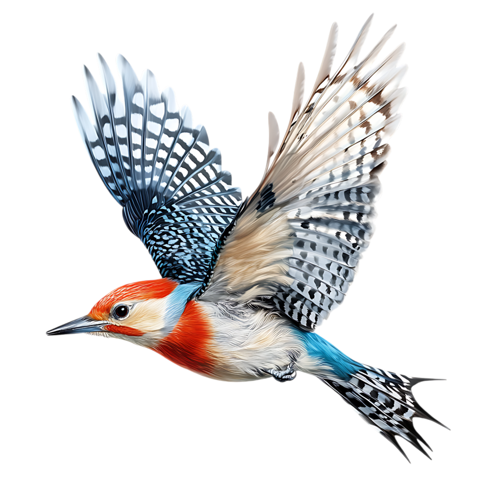 Colorful bird in flight png