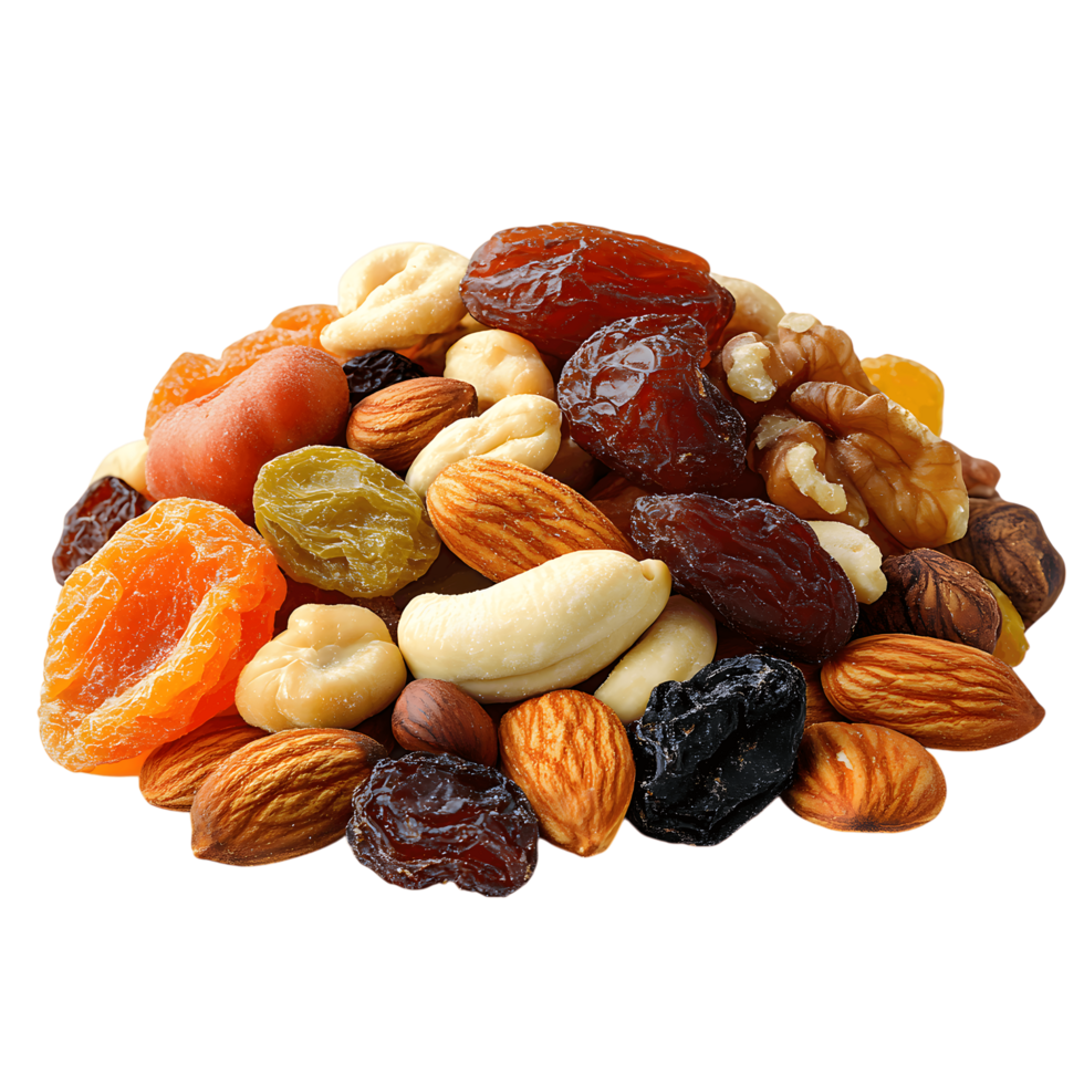 A mix of nuts dried fruit transparent background png