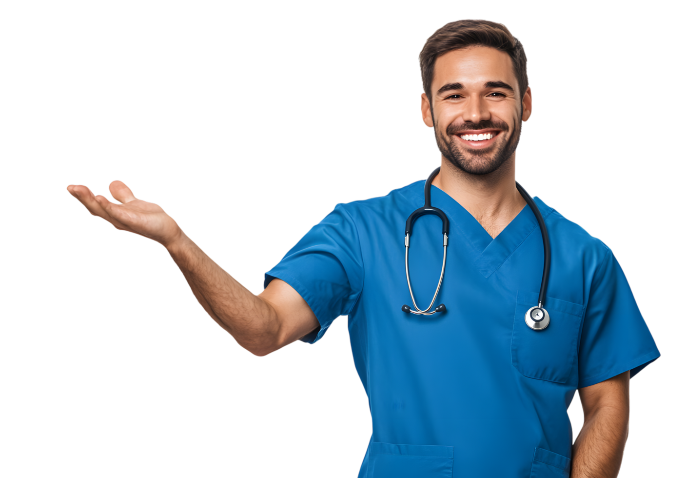 Smiling doctor gesturing png