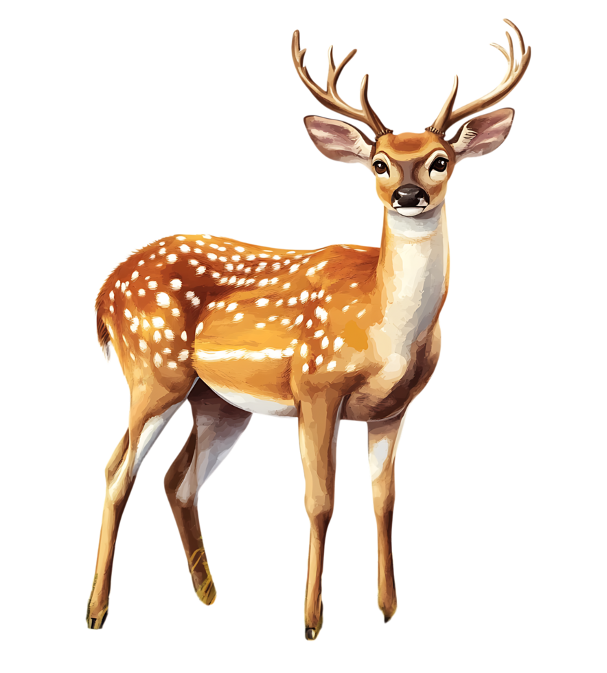 Detailed illustration of an Axis deer. png