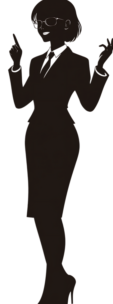 Silhouette of a woman in a business suit. png