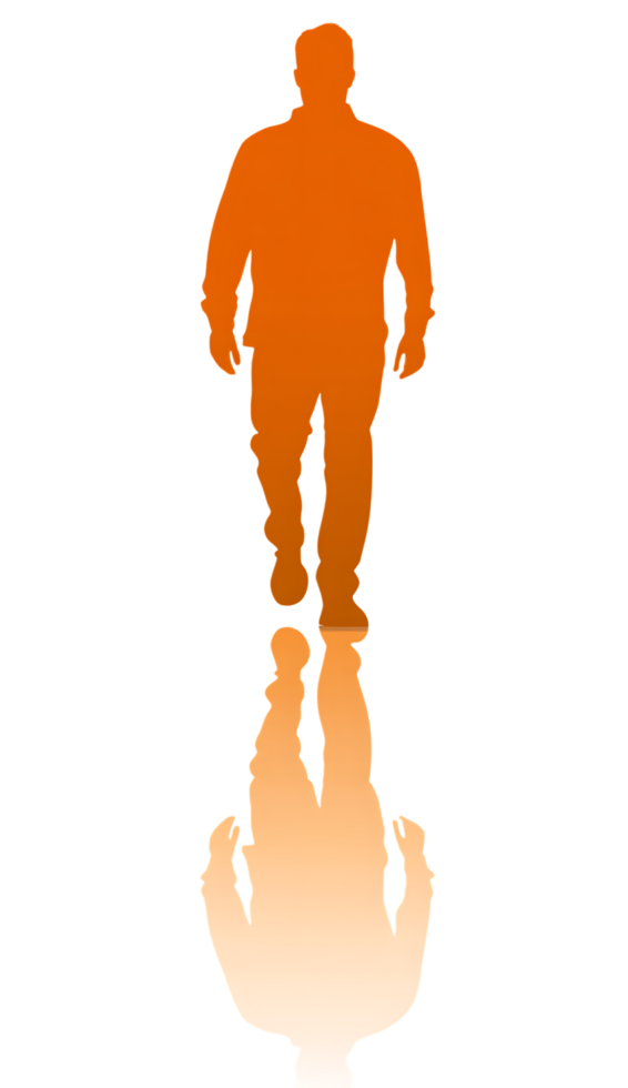 Abstract illustration of a person and their reflection. png