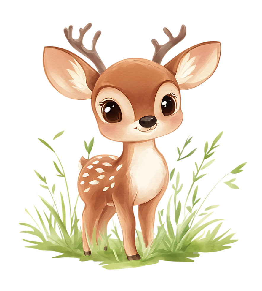 Adorable fawn illustration, perfect for kids' designs. png
