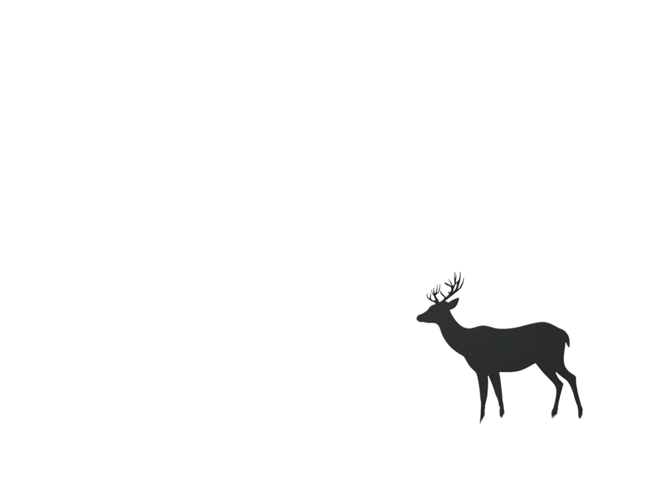 Silhouette of a deer in the dark. png