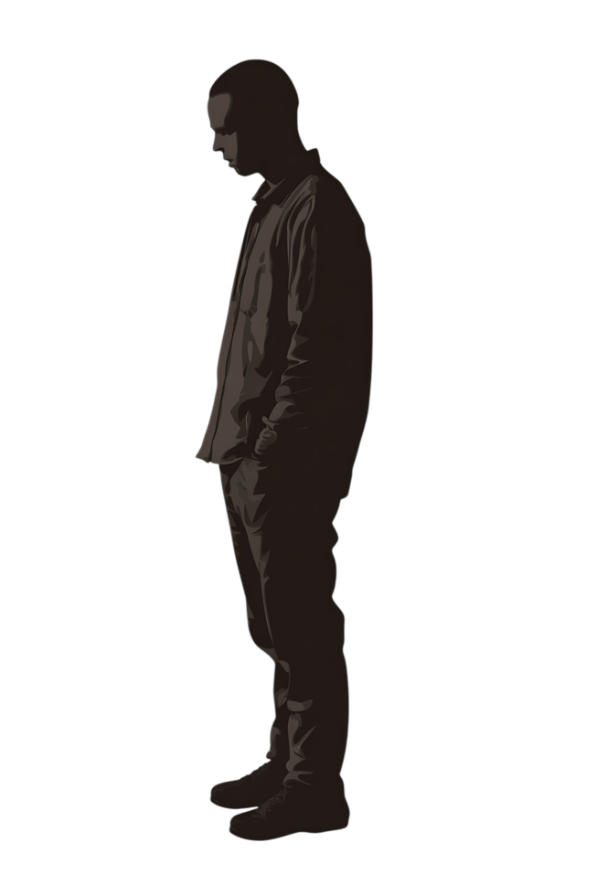 Silhouette of a man standing in the dark png