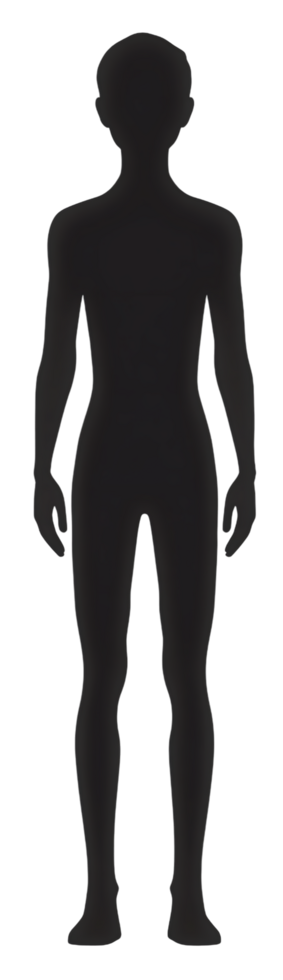 Silhouette of a person, full body. png