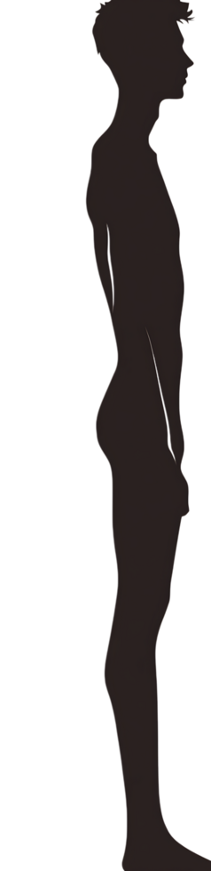 A silhouette of a woman standing on a black background png