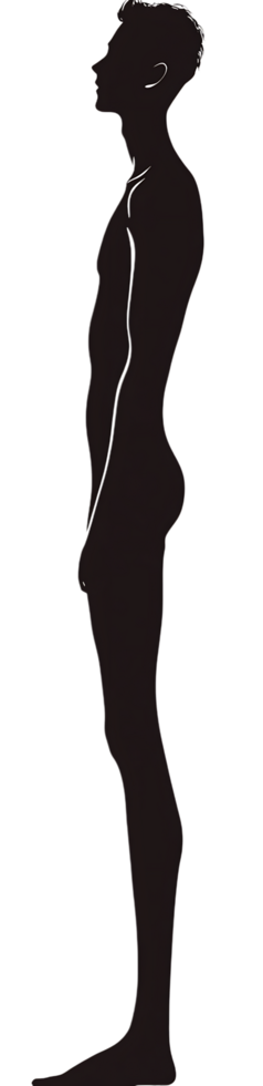 A silhouette of a man standing on a black background png