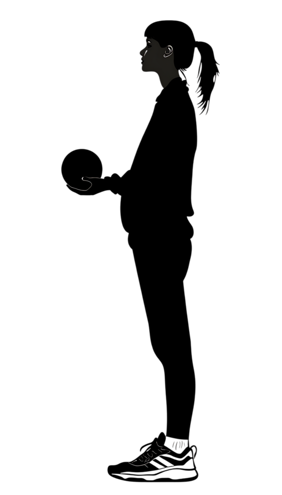 Elegant silhouette of a dancer in motion png