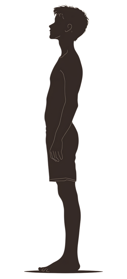 A silhouette of a man standing in the middle of the road png