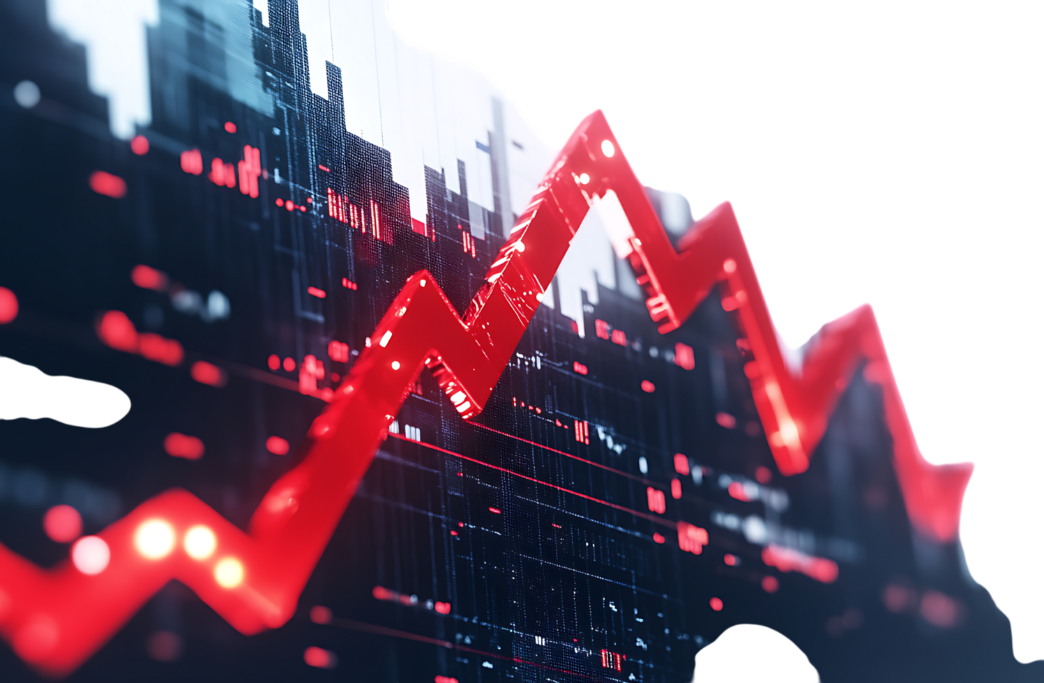Falling market graph. Economic crisis concept. png