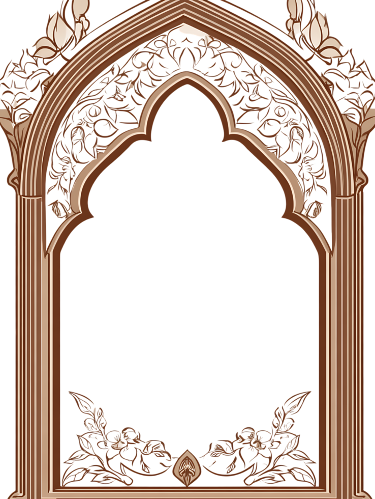 Ornate wooden frame with intricate carvings png