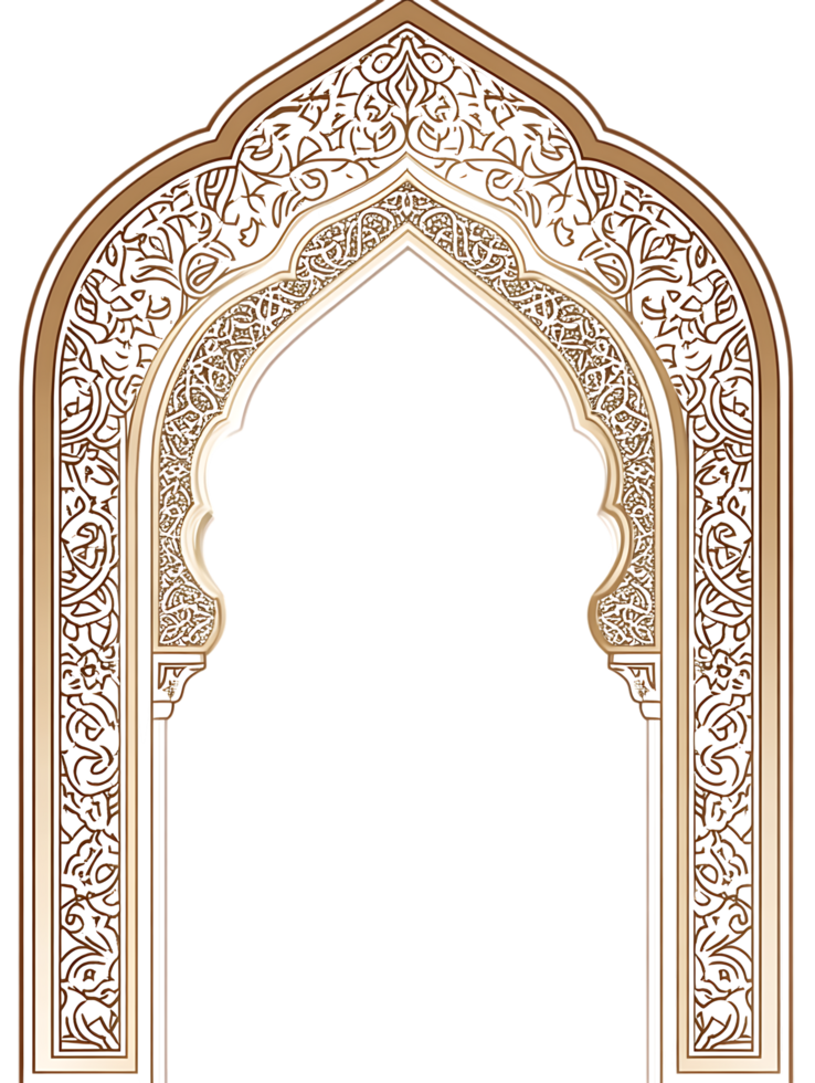 Ornate Islamic archway, perfect for design elements. png