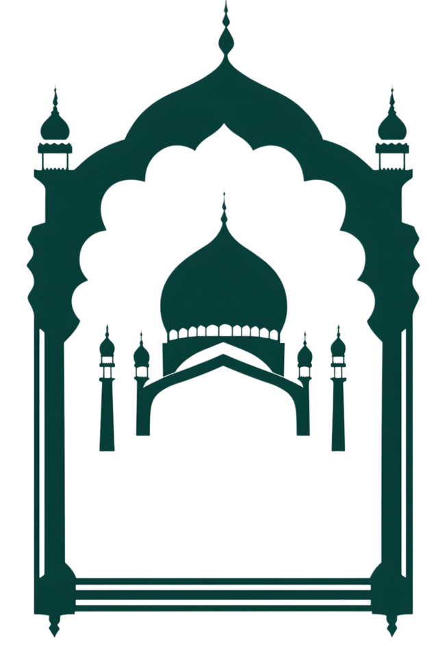 Elegant illustration of a mosque's architectural details. png