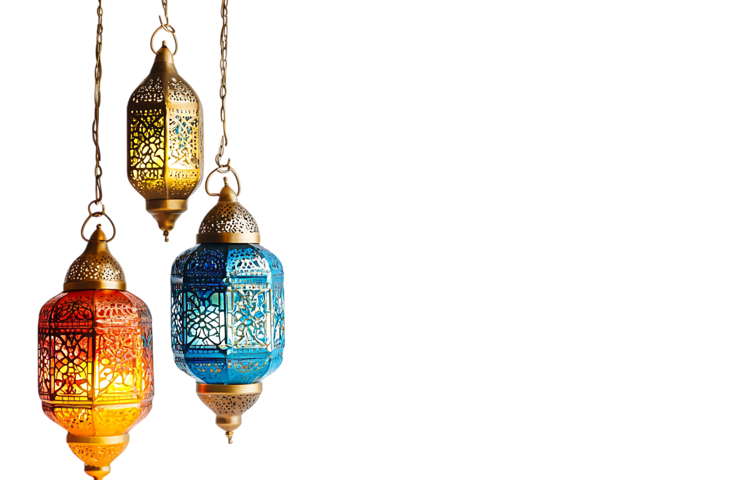 Hanging lanterns, Moroccan style, Ramadan, festive, decoration png