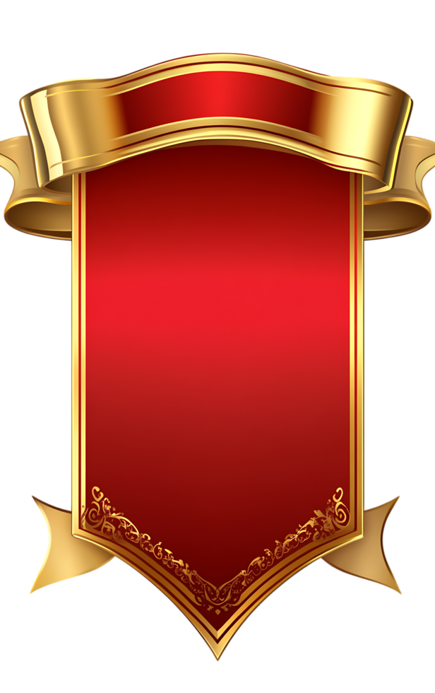 Elegant red and gold banner perfect for awards, certificates, or announcements. png