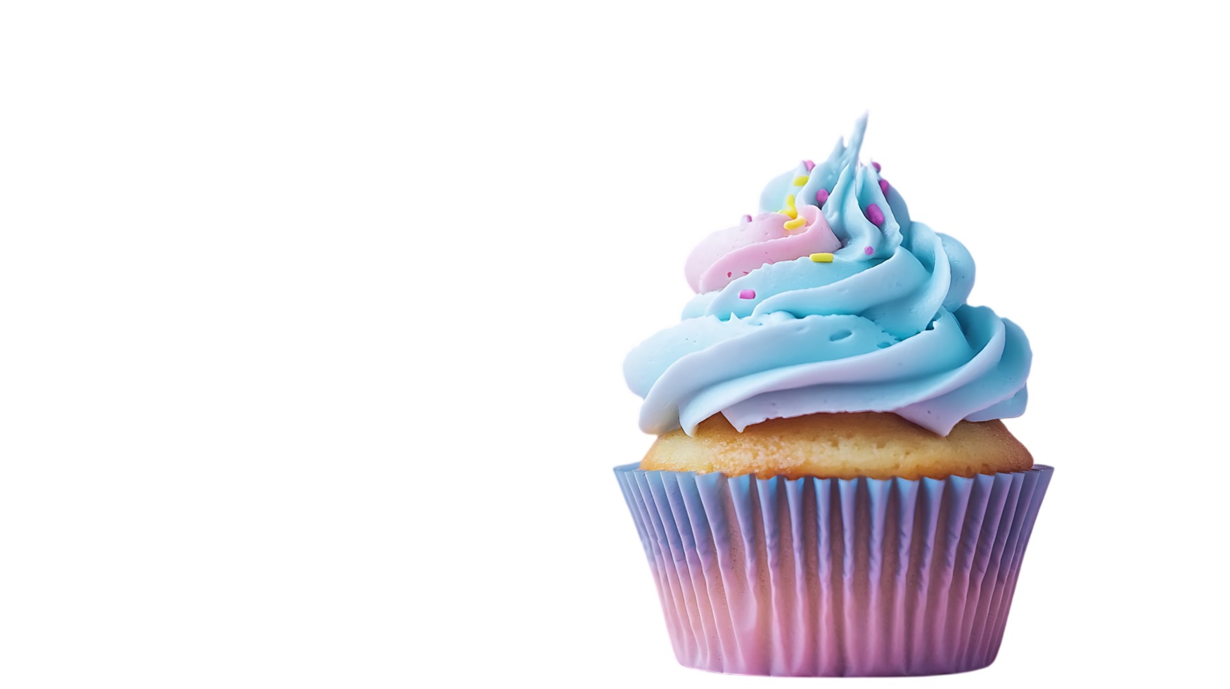 A cupcake with blue frosting on top png