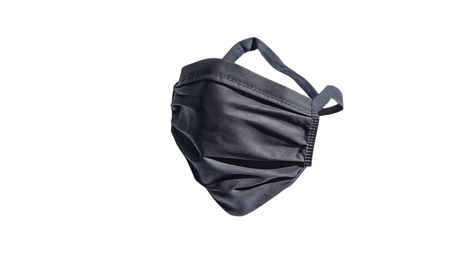 Black cloth face mask isolated on black background png