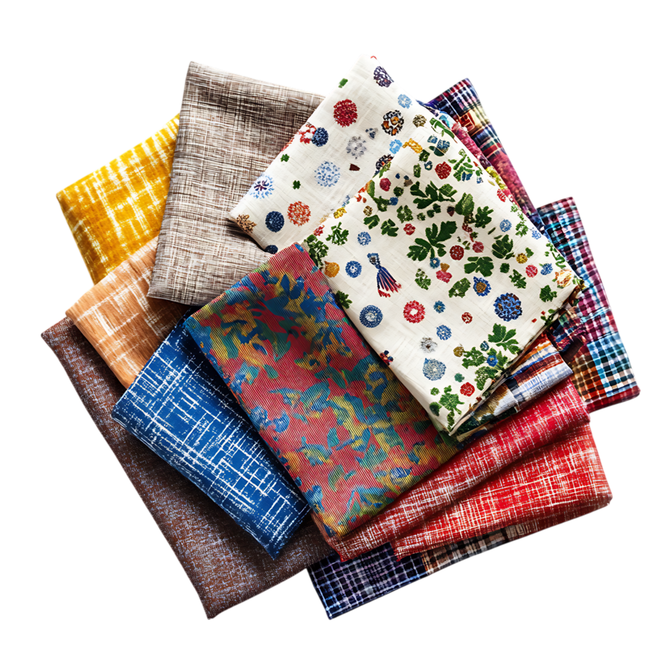 A pile of colorful fabric on a black background png