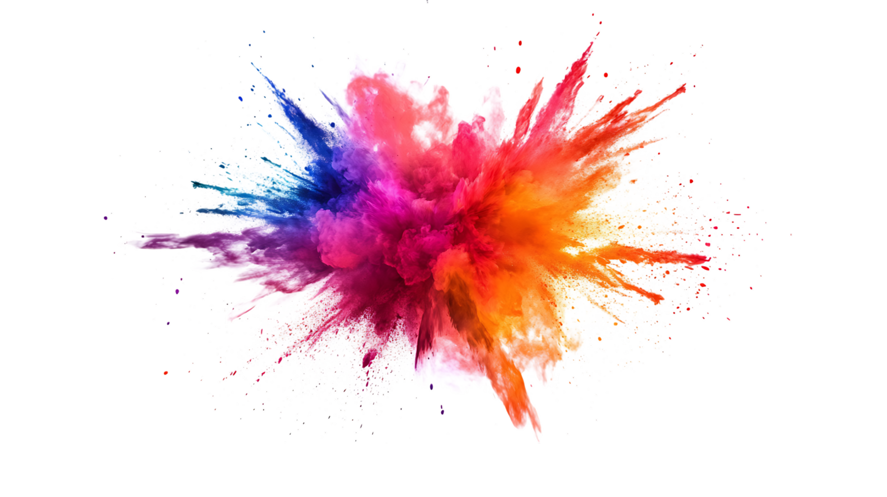 Colorful powder explosion on black background png