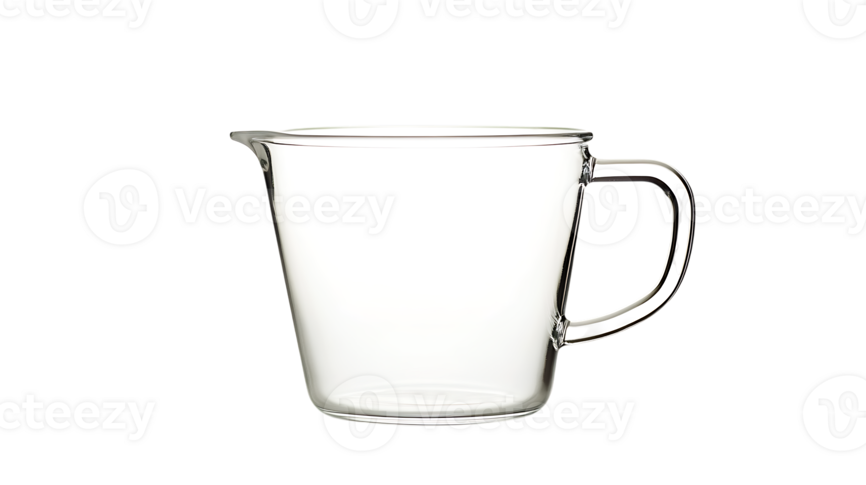 A clear glass pitcher on a black background png