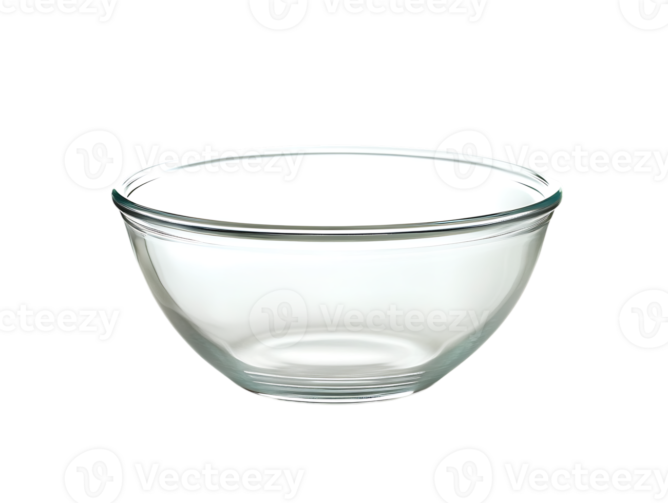Empty glass mixing bowl isolated on white png