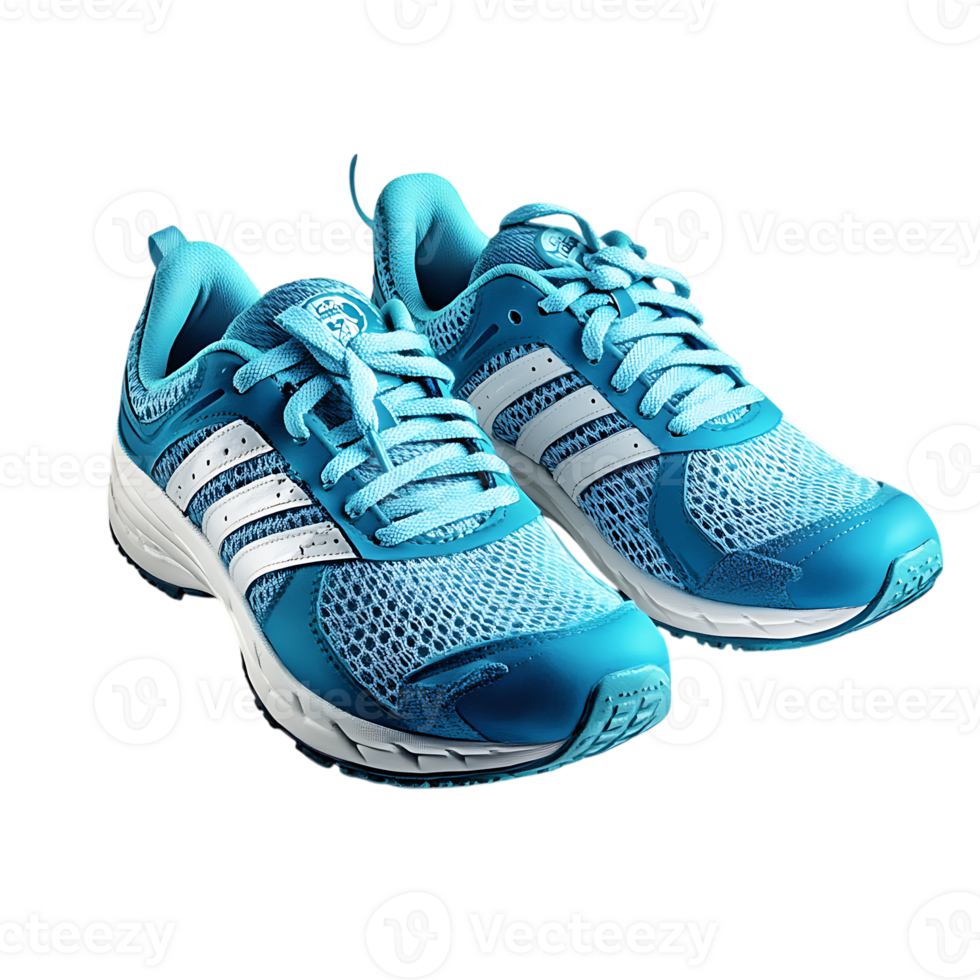 Stylish blue running shoes, fitness footwear png