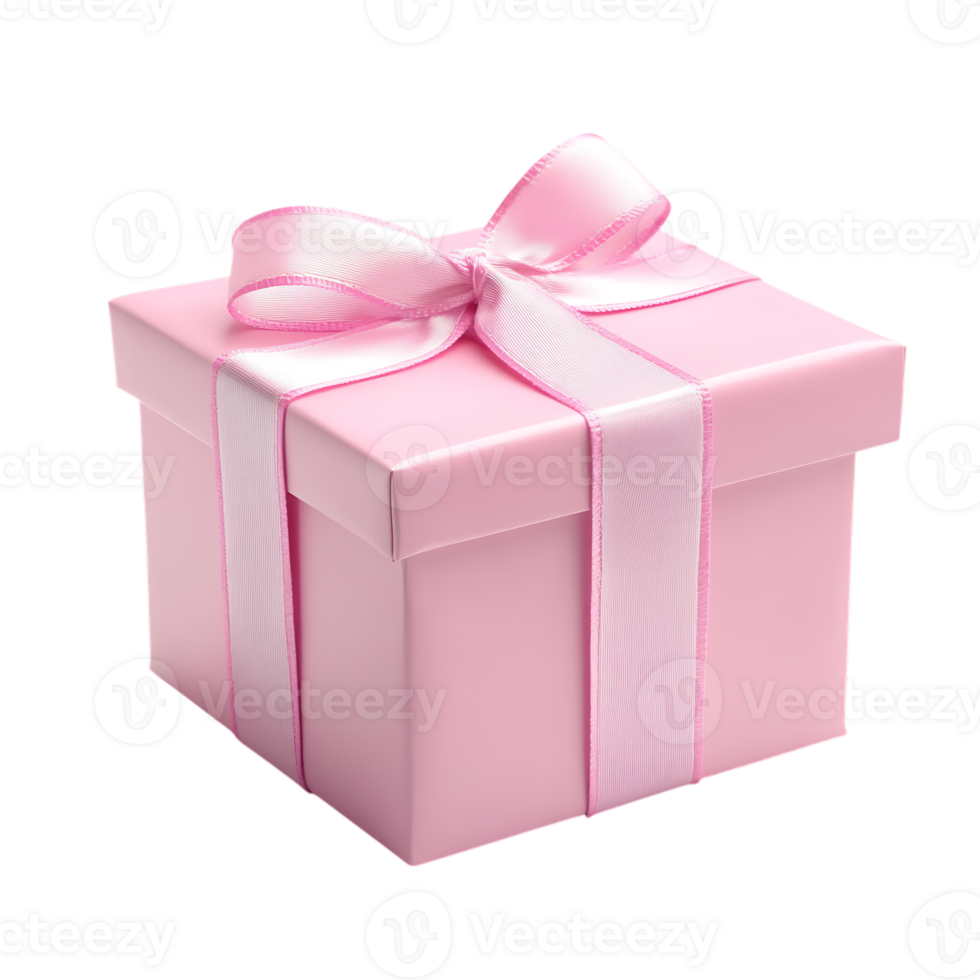 A pink gift box with a bow on a black background png