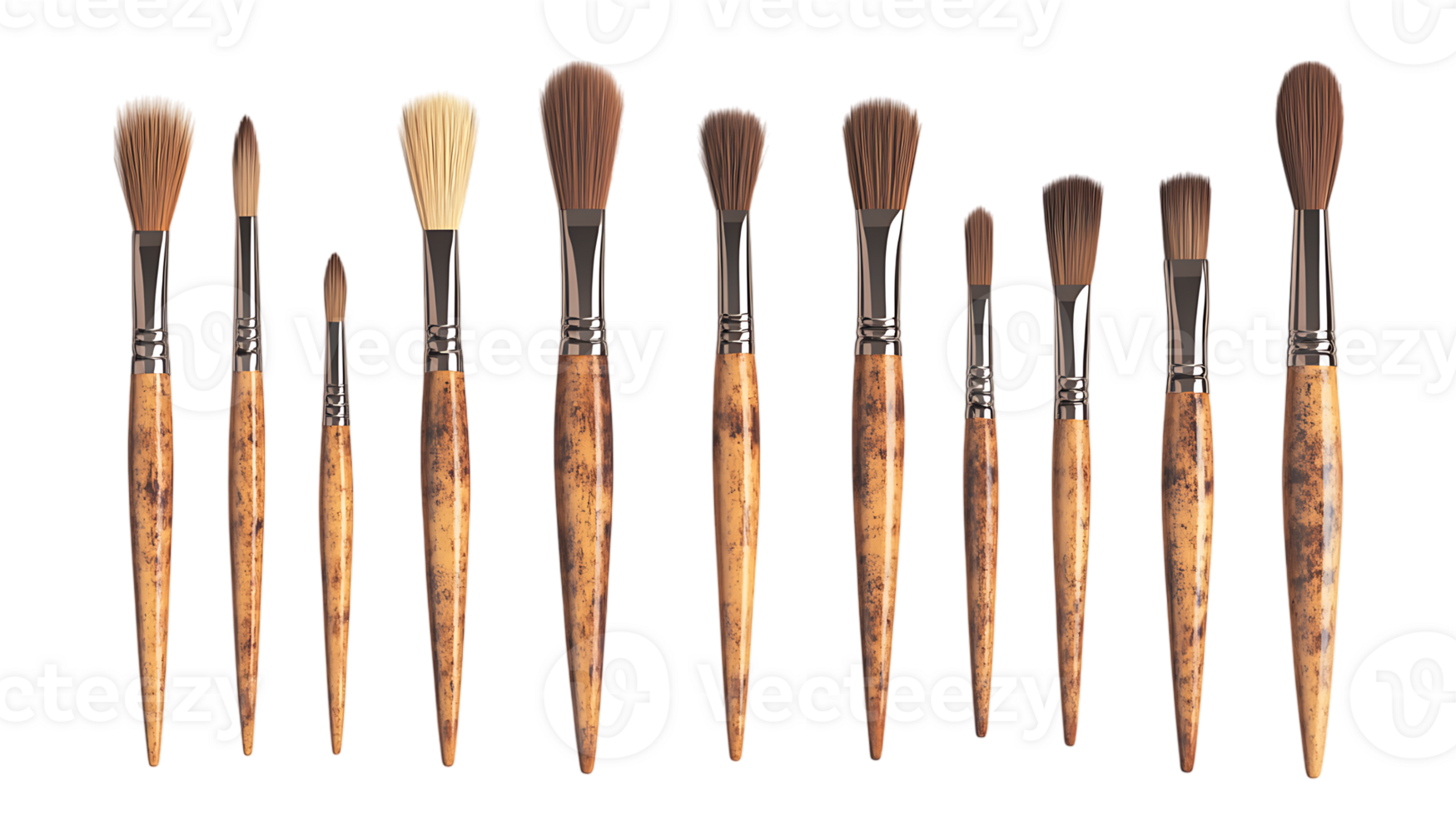 Collection of artist paint brushes png