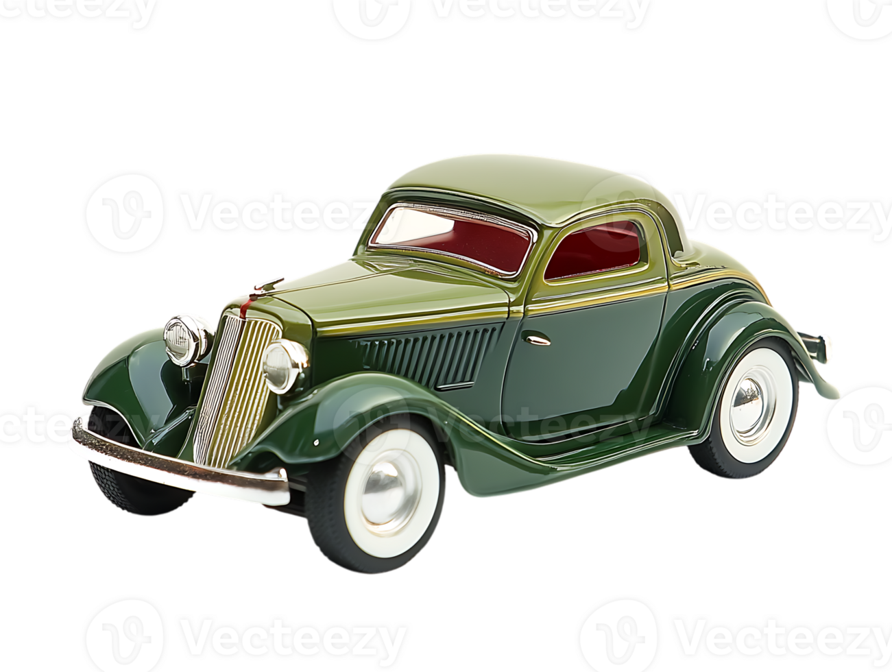 Classic green vintage car, coupe model. png