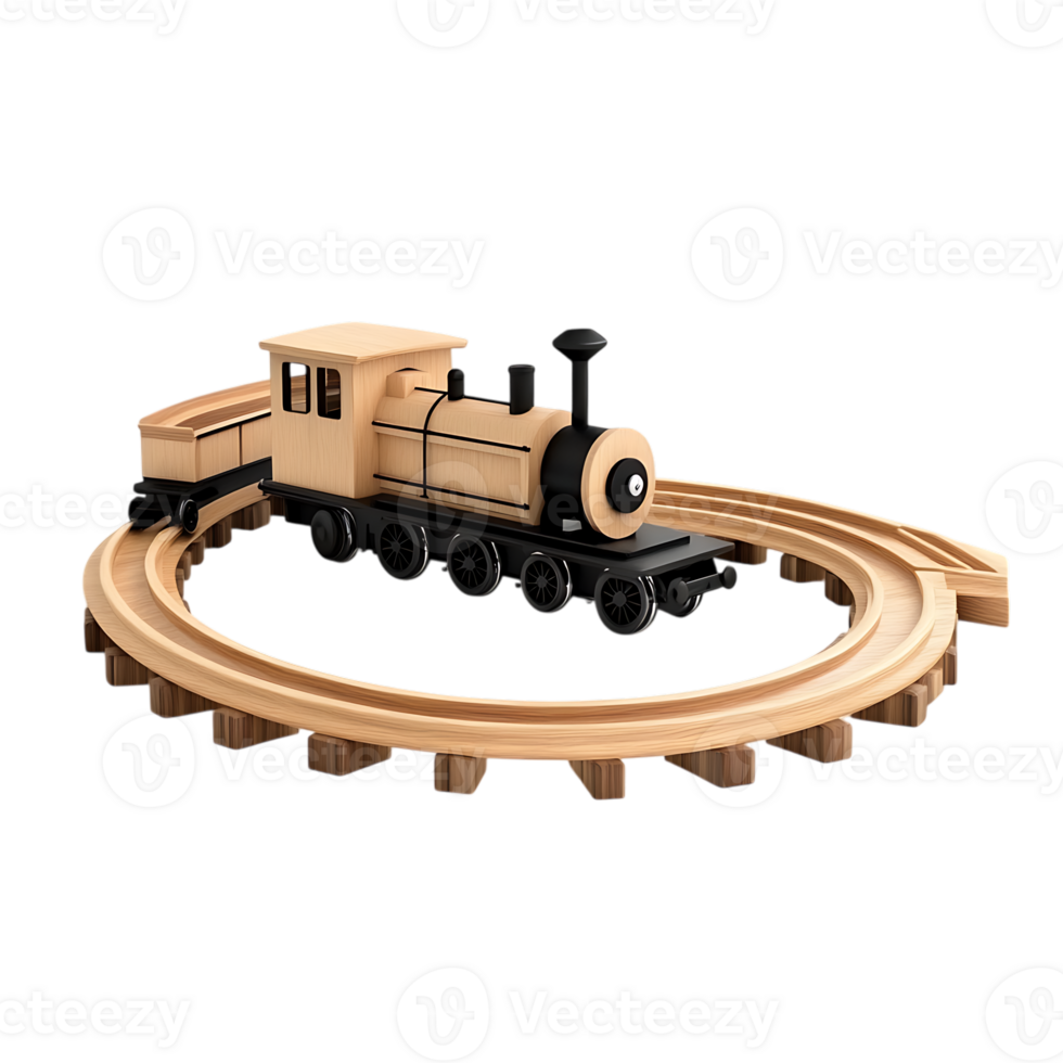 A toy train on a track with a black background png