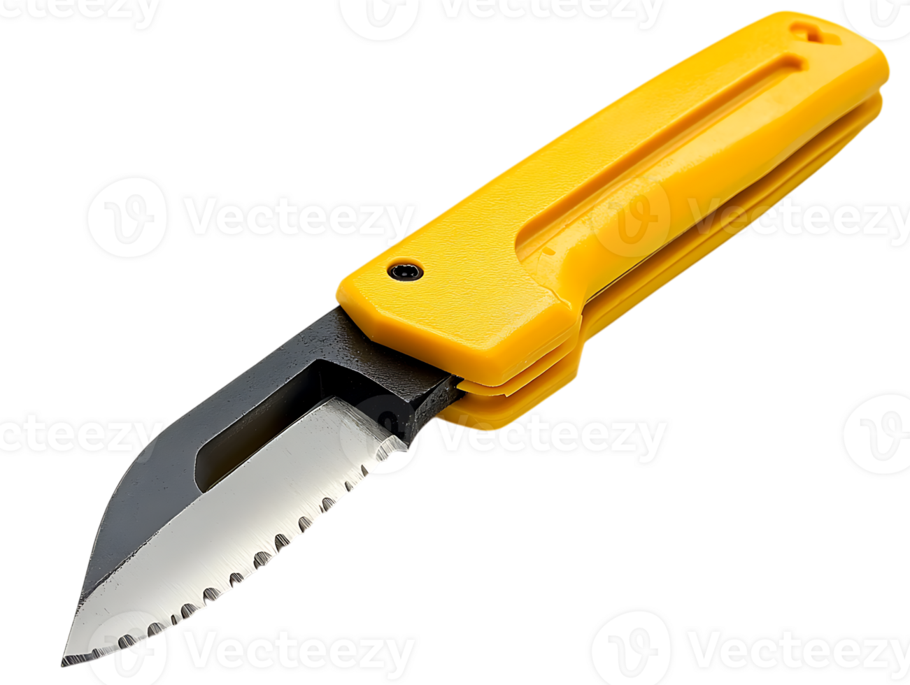 A yellow knife with a black handle png