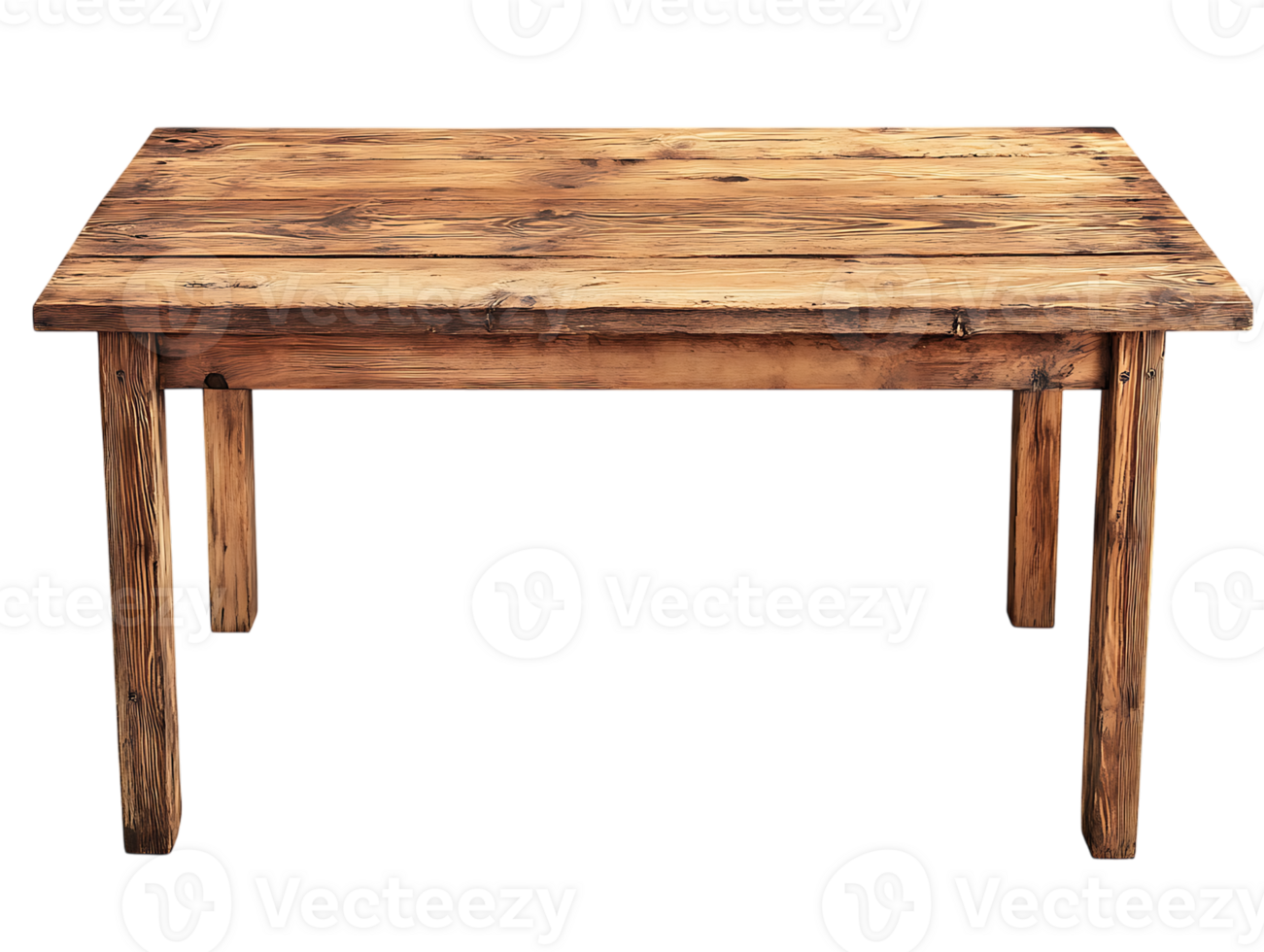 A rustic table with a wooden top png