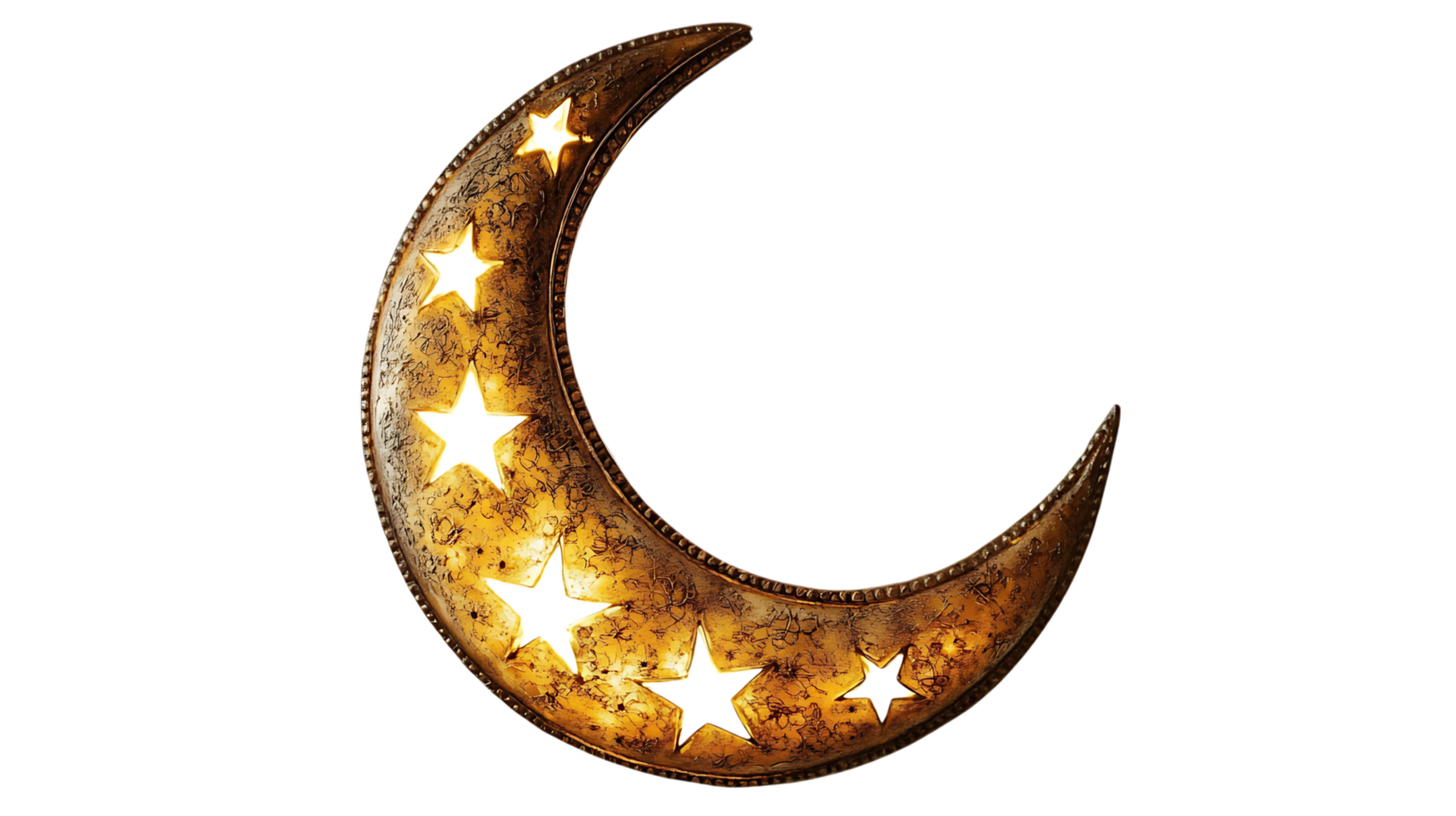 crescente lua com estrelas, brilhante, rústico Projeto png