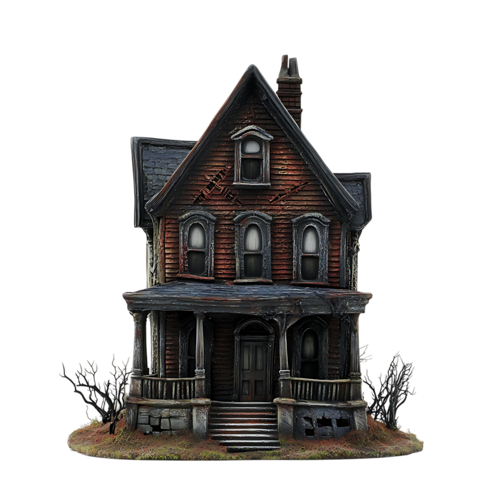Spooky haunted house model, Halloween decoration png