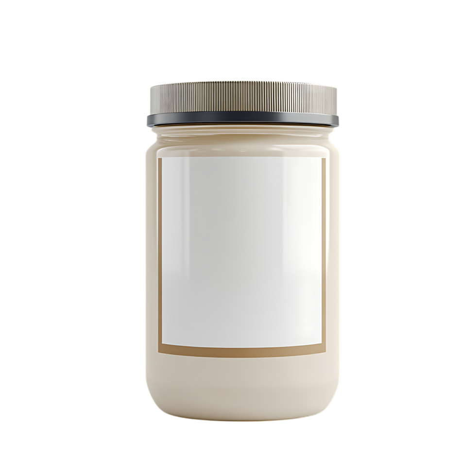 Blank label jar mockup for food product design. png