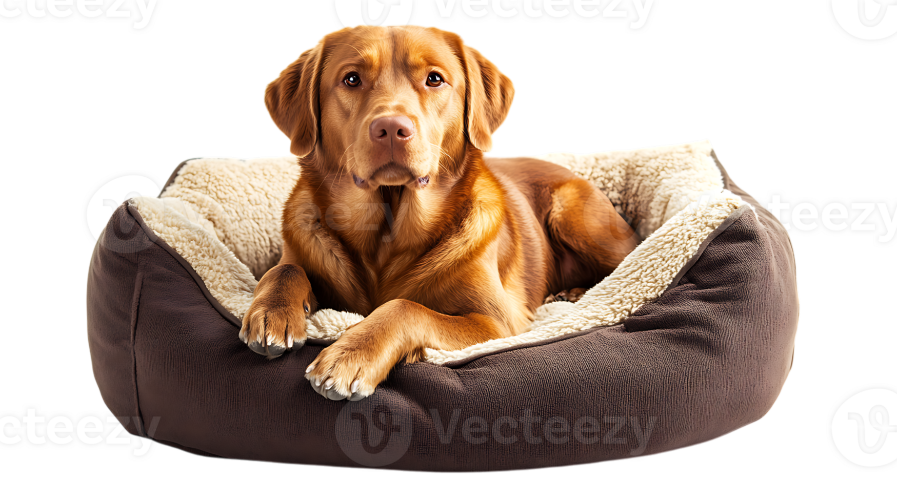 A dog laying in a dog bed png
