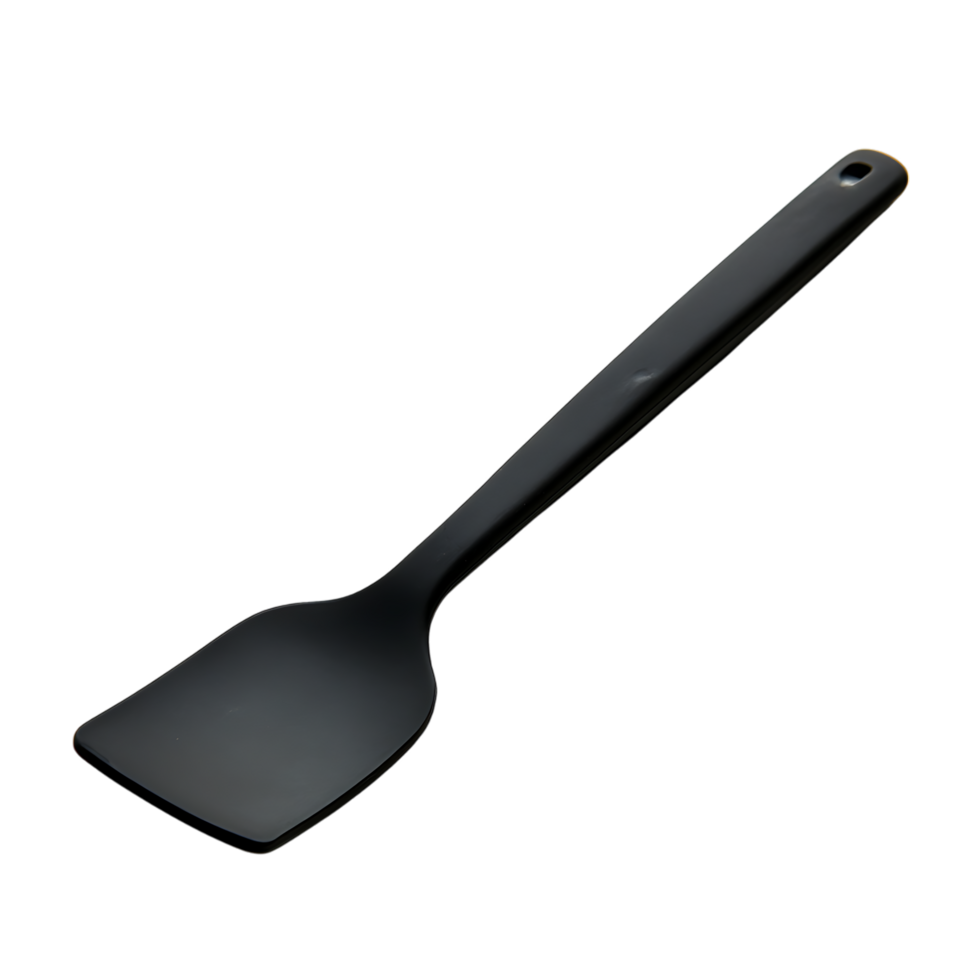 Black silicone spatula on transparent background png