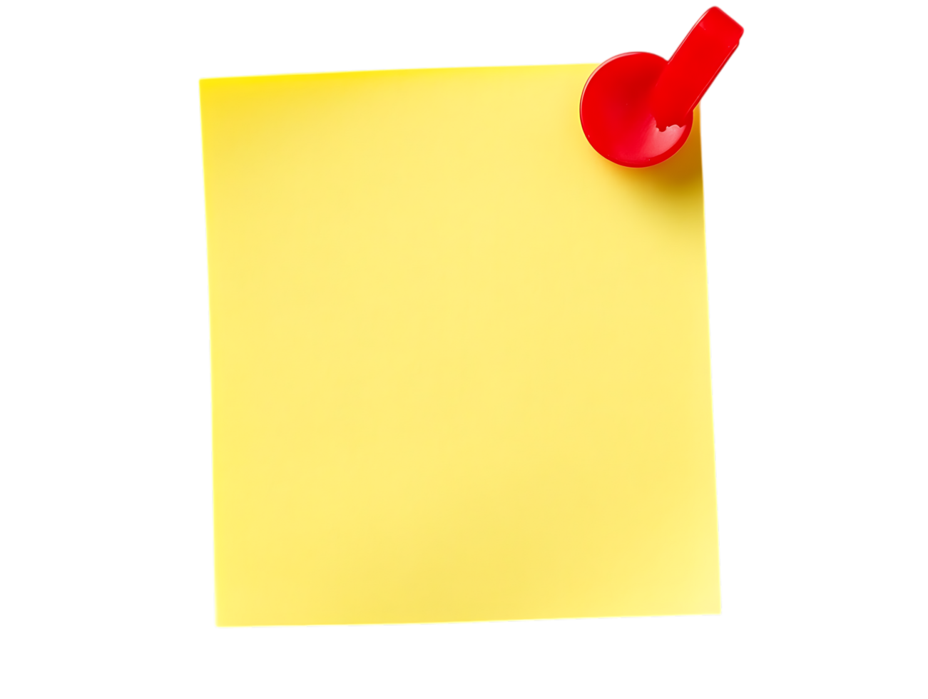Blank yellow sticky note with red pushpin. png