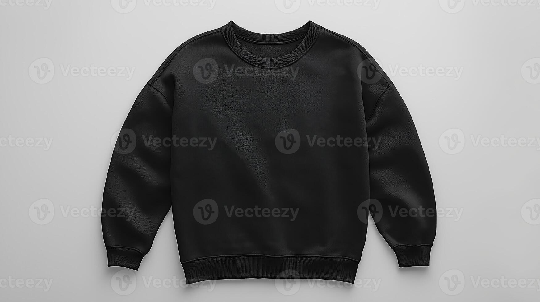 Black mockup sweatshirt displayed on a neutral background with a simple design photo