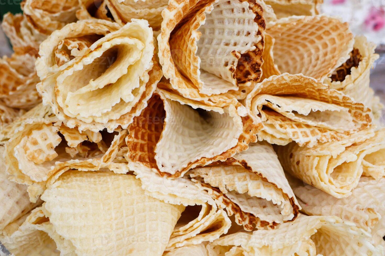 A Delicious Assortment of Lacy Ice Cream Cone Waffle Cups Perfect for Any Occasion photo
