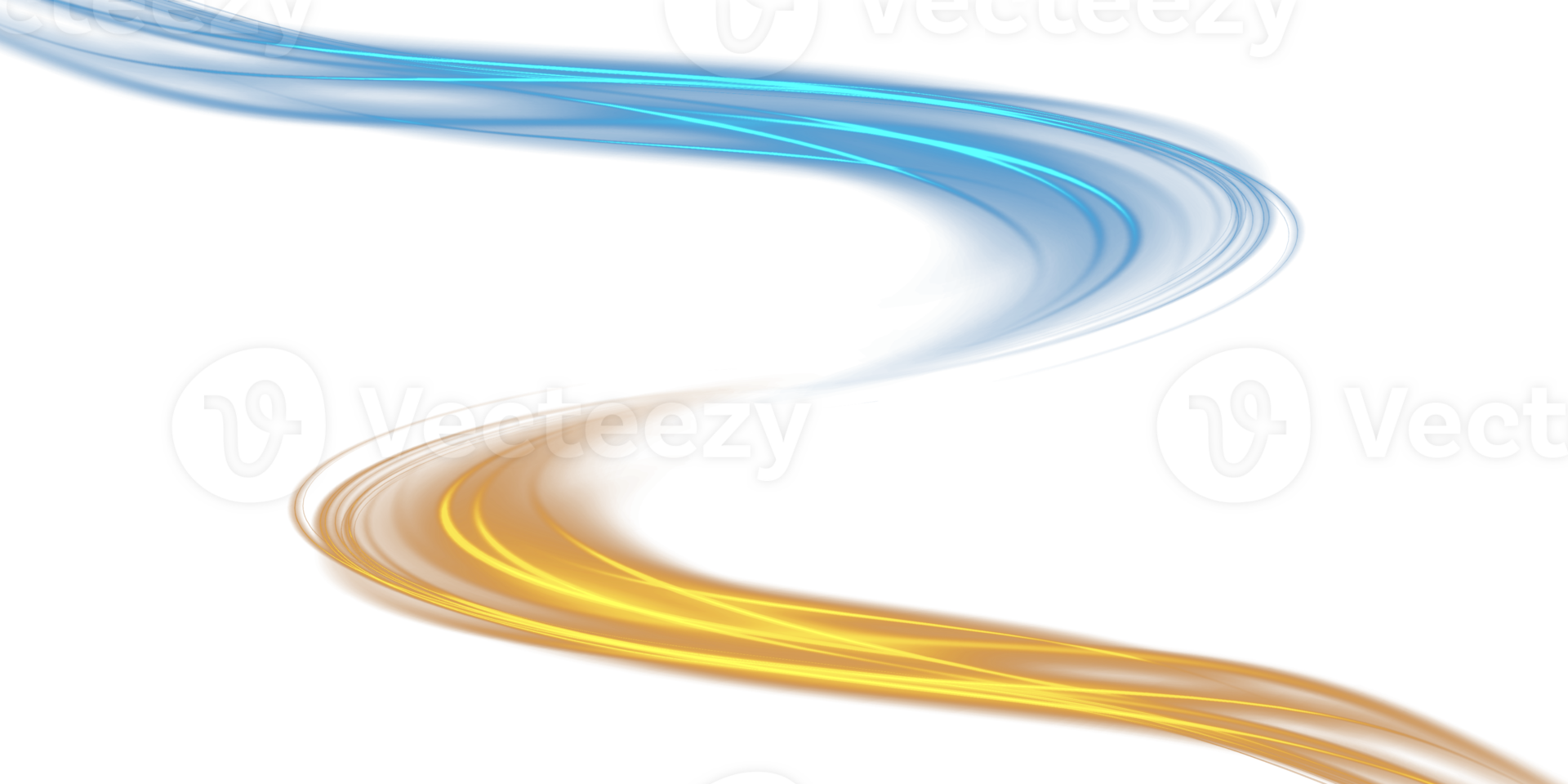 Blue and golden glowing shiny lines effect. Luminous blue and yellow lines of speed. Light glowing effect. Light trail wave, fire path trace line and incandescence curve twirl. Illustration number 33 png