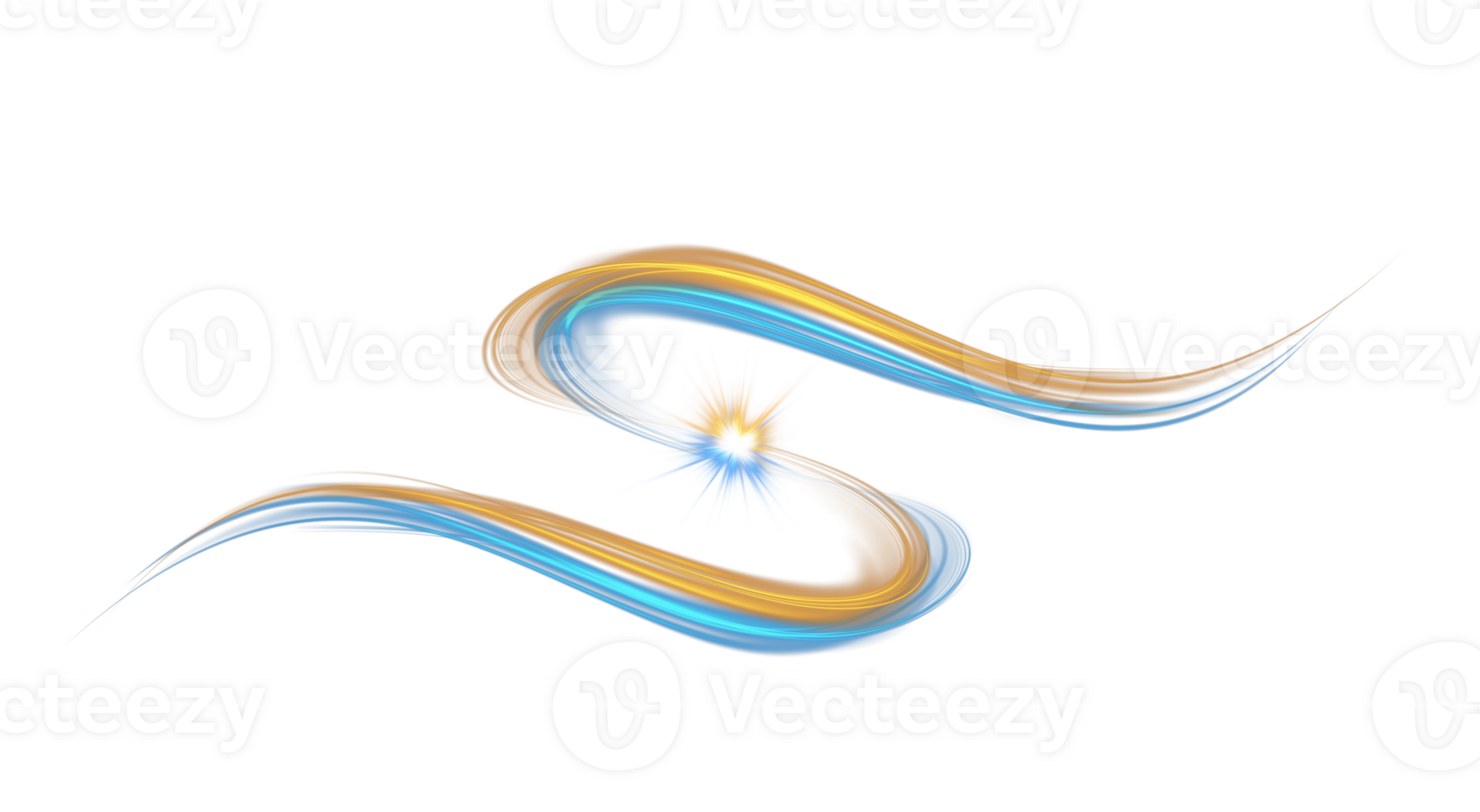 Blue and golden glowing shiny lines effect. Luminous blue and yellow lines of speed. Light glowing effect. Light trail wave, fire path trace line and incandescence curve twirl. Illustration number 18 png