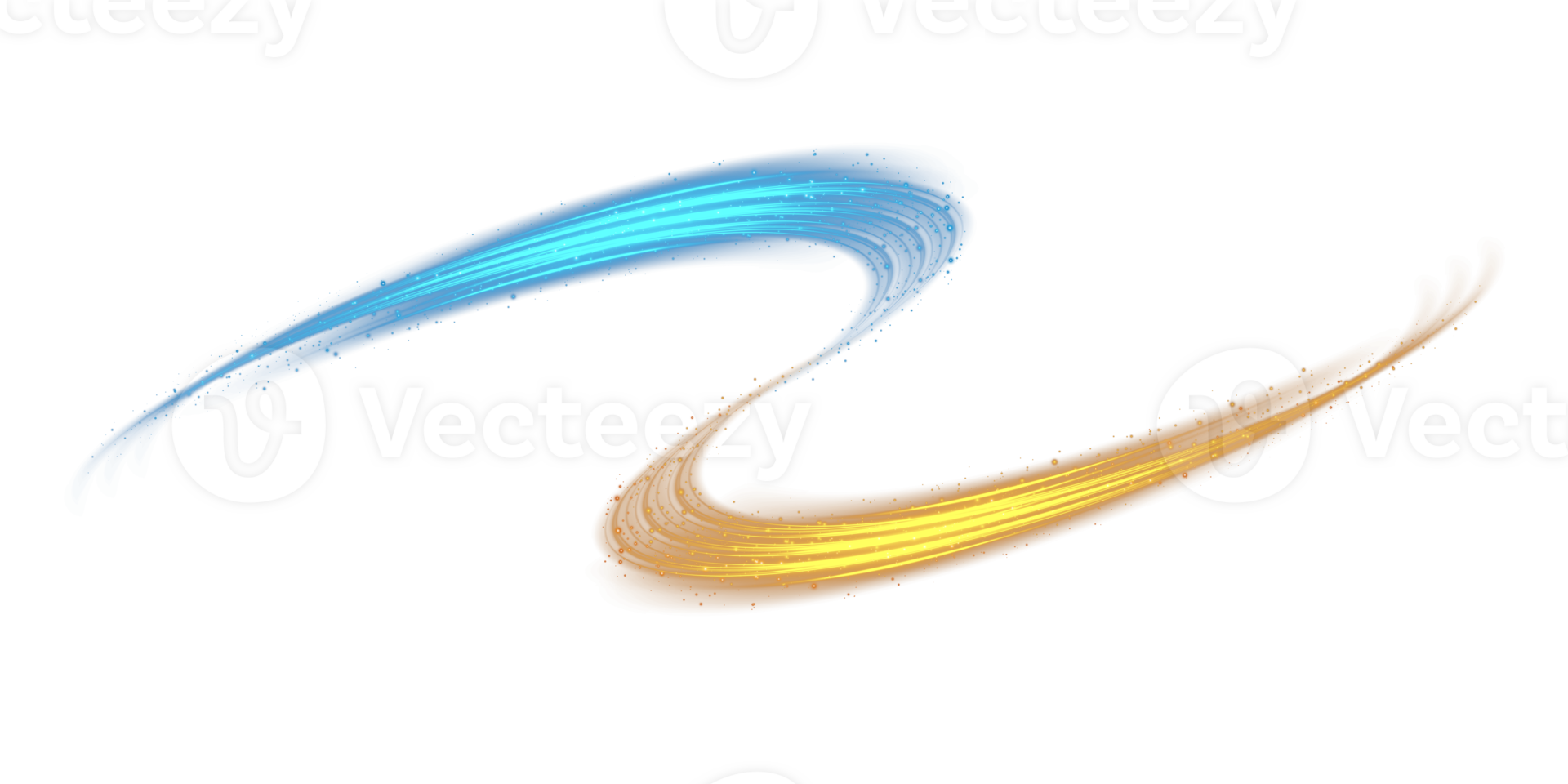 Blue and golden glowing shiny lines effect. Luminous blue and yellow lines of speed. Light glowing effect. Light trail wave, fire path trace line and incandescence curve twirl. Illustration number 17 png