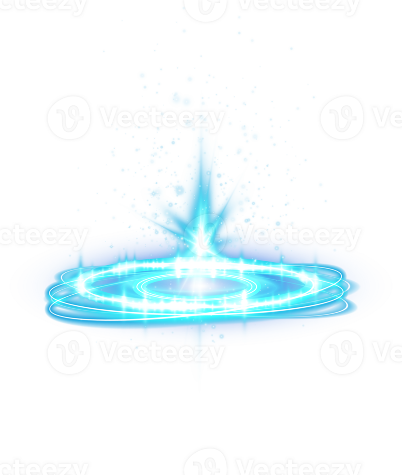 Blue magic fantasy portal. Futuristic teleport. Light effect. Blue candles rays of a night scene with spark. Empty light effect of the podium. Disco club dance floor. . Illustration number 12 png