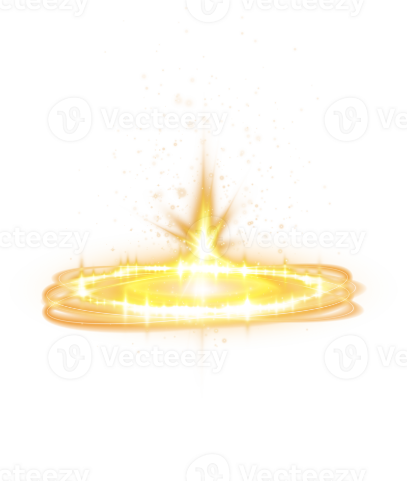 Yellow magic fantasy portal. Futuristic teleport. Light effect. Yellow candles rays of a night scene with sparks. Empty light effect of the podium. Disco club dance floor. . Illustration number 31 png