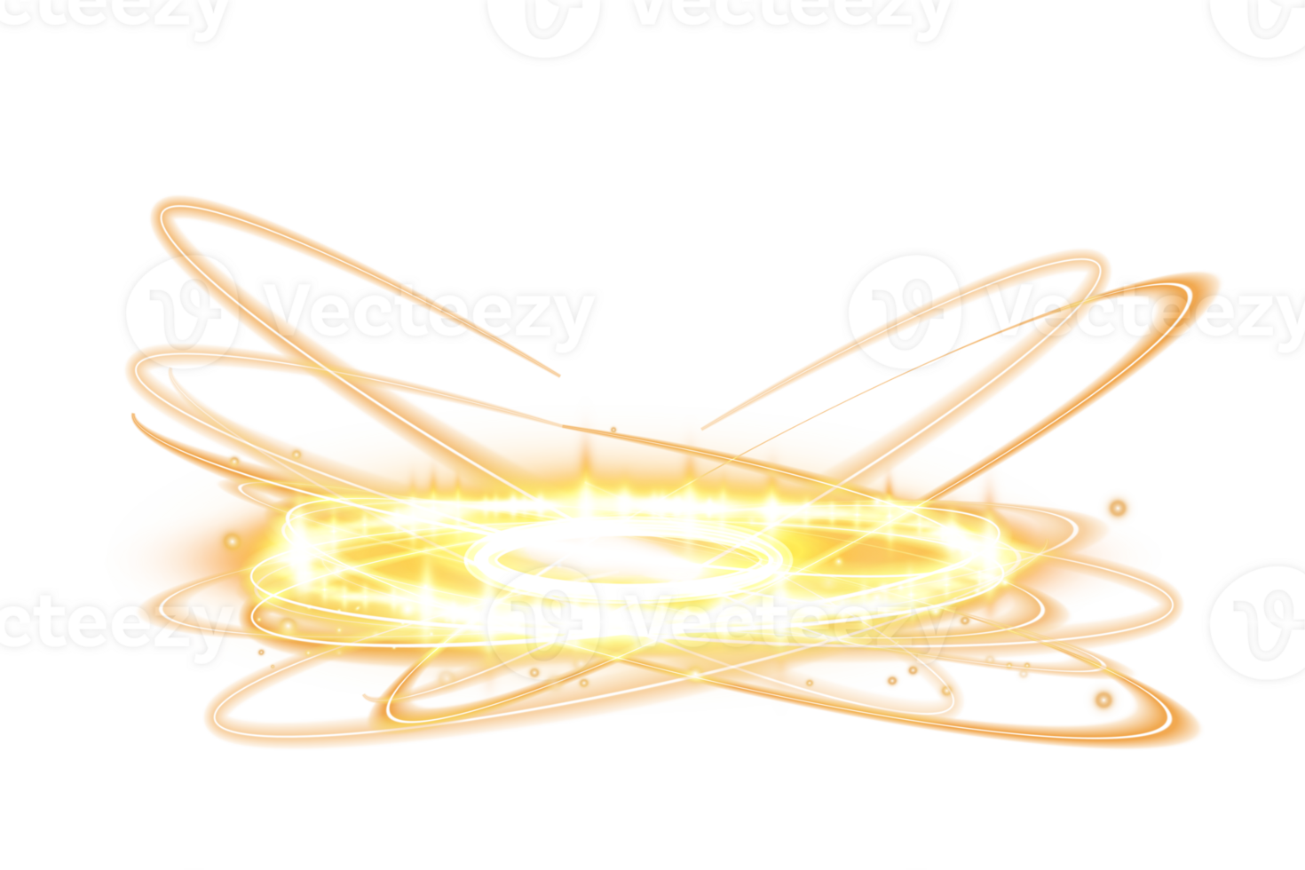 Yellow magic fantasy portal. Futuristic teleport. Light effect. Yellow candles rays of a night scene with sparks. Empty light effect of the podium. Disco club dance floor. . Illustration number 14 png