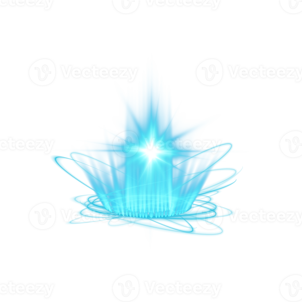 Blue magic fantasy portal. Futuristic teleport. Light effect. Blue candles rays of a night scene with spark. Empty light effect of the podium. Disco club dance floor. . Illustration number 5 png