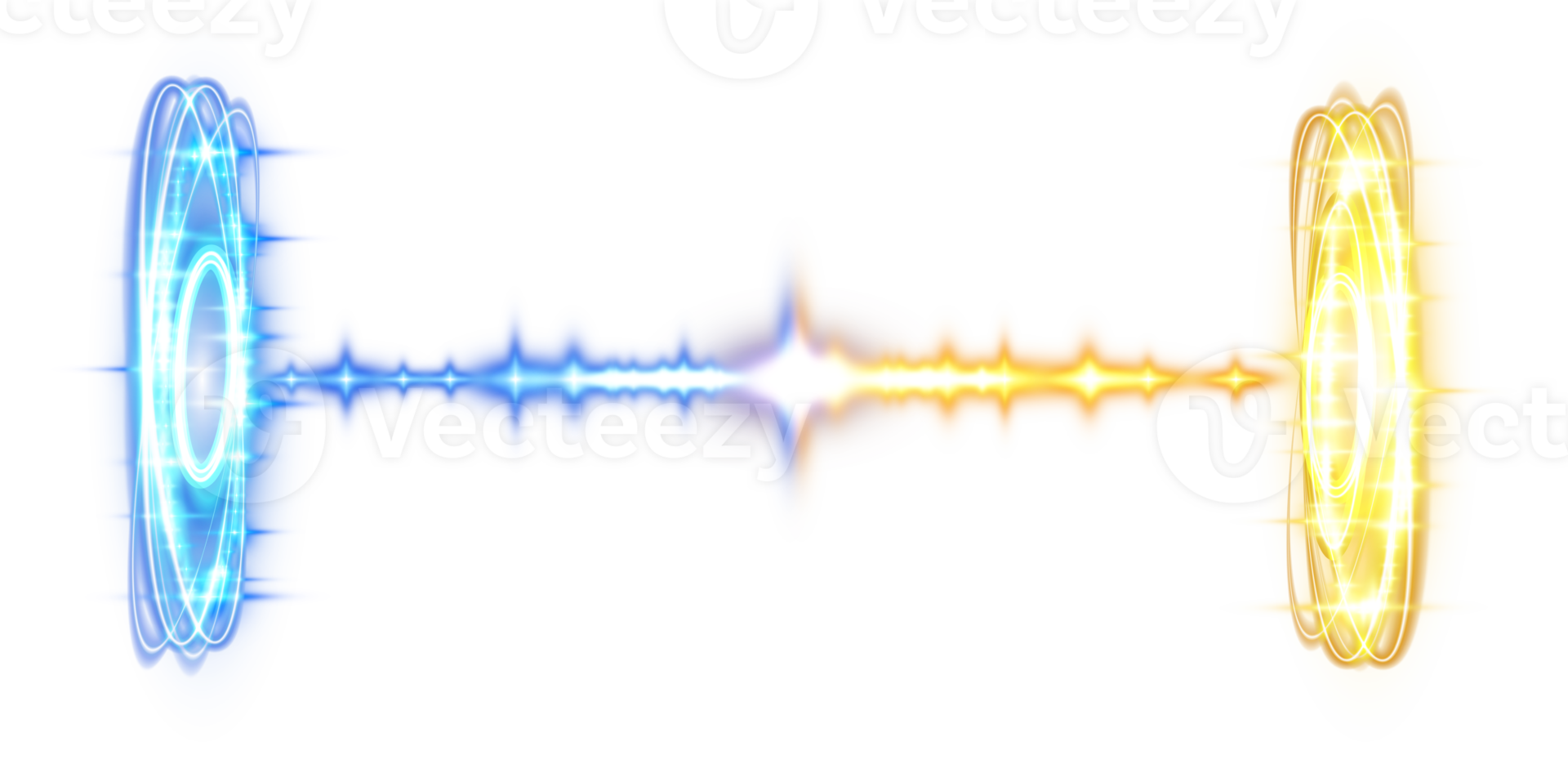 Blue and yellow magic fantasy portals. Futuristic teleports. Light effect. Blue, yellow candles rays of a night scene with sparks. Empty light effect of the podium. . Illustration number 1 png