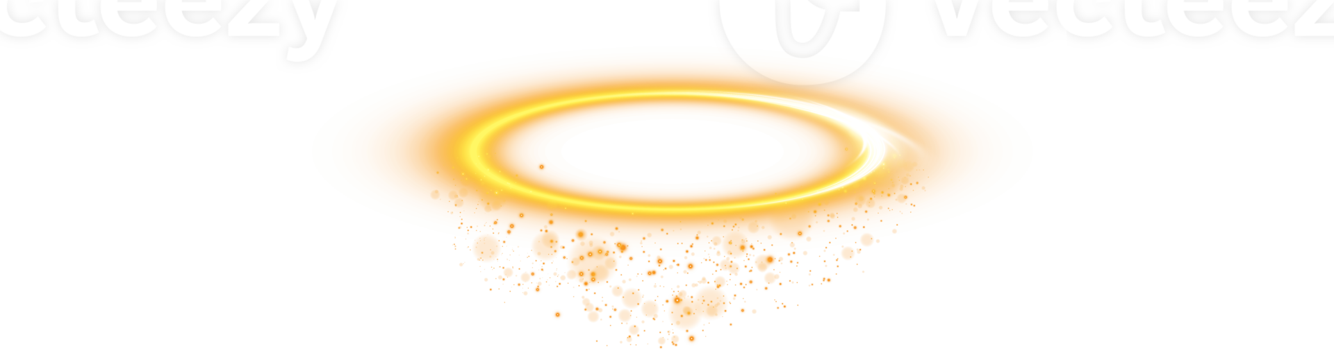 Golden halo angel ring. Light realistic halo, angel ring, Saint aureole symbol. Magic fantasy portal. Futuristic teleport. Three dimensional shiny golden nimbus. . Illustration number 91 png